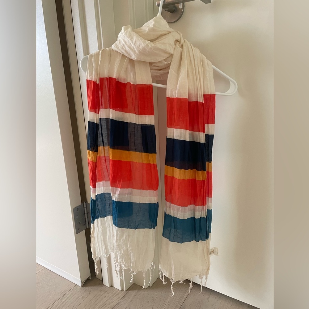 Madewell Striped Cotton Blend Scarf